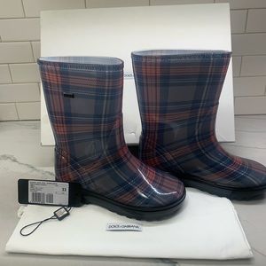 NWT Dolce & Gabbana Kids Rain Boots w/ Box & Bag